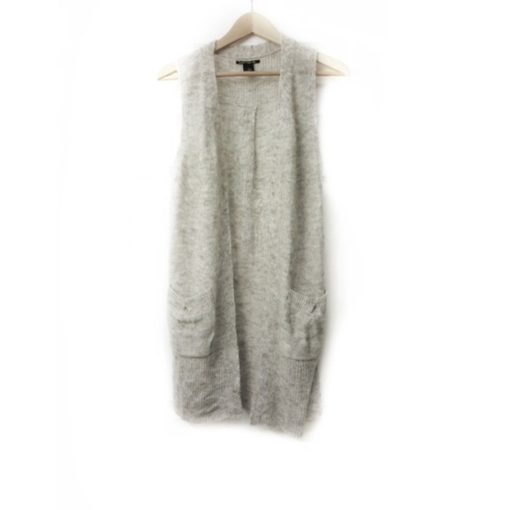 Lucky Brand Open Grey Long wool vest